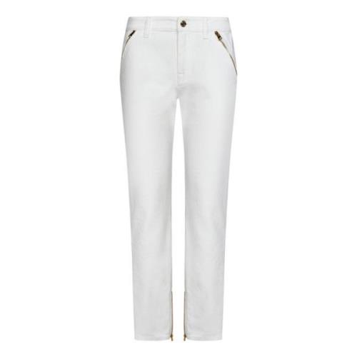 Tom Ford Vita Skinny-Fit Jeans med Gyllene Dragkedjor White, Dam