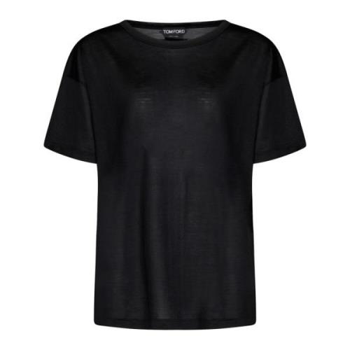 Tom Ford Women s Clothing T-shirts Polos Black Ss23 Black, Dam