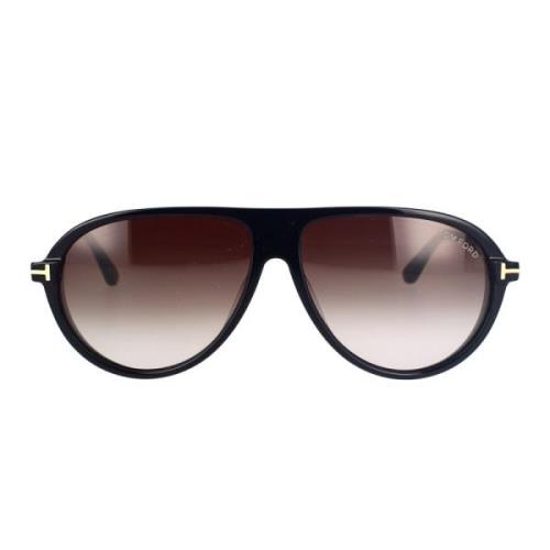 Tom Ford Herr Pilot Solglasögon med Grå Gradient Lins Black, Unisex