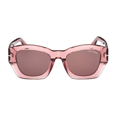 Tom Ford Transparenta Fyrkantiga Solglasögon Pink, Dam