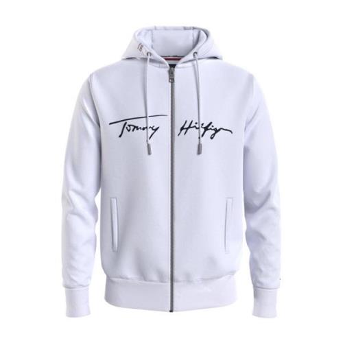 Tommy Hilfiger Zip-Through Tröja för Män White, Herr