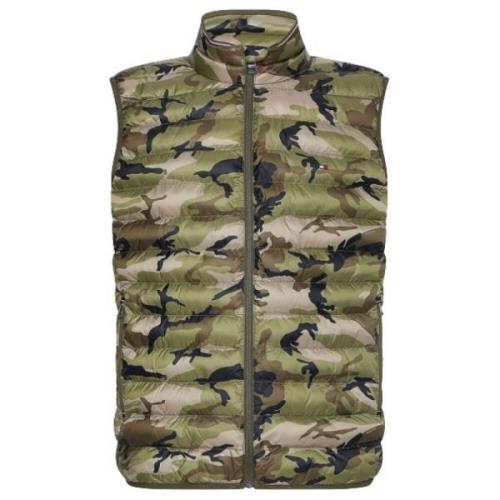 Tommy Hilfiger Packbar Ärmlös Camouflage Puffer Vest Green, Herr