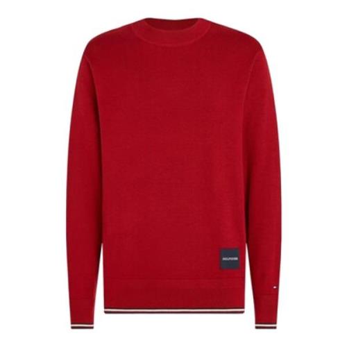 Tommy Hilfiger Röd Bomullsblandning Crewneck Tröja Red, Herr