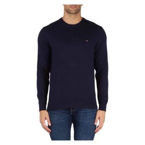 Tommy Hilfiger Bomull och Cashmere Crewneck Sweater Blue, Herr