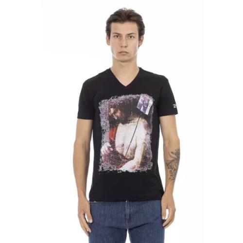 Trussardi Action Svart V-Hals T-Shirt Black, Herr