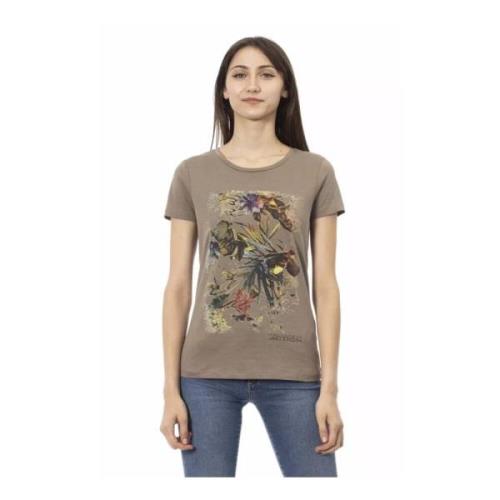 Trussardi Brun Bomull T-shirt med Framsida Tryck för Kvinnor Brown, Da...