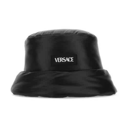 Versace Svart nylonhatt Black, Dam