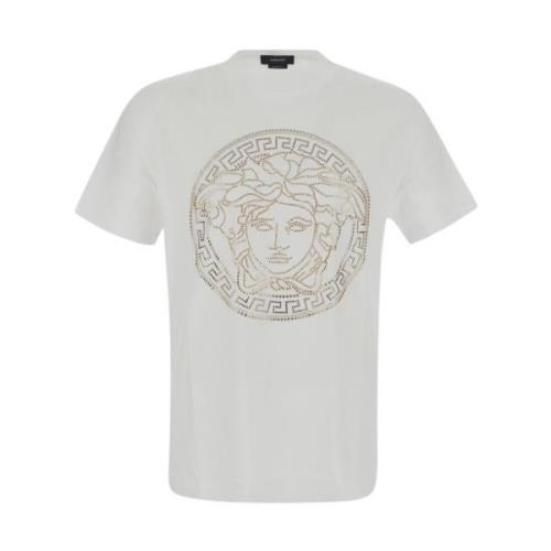 Versace Studded Medusa Logo T-shirt White, Herr