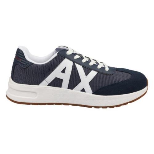 Armani Exchange Trendiga Sneakers för Män Blue, Herr