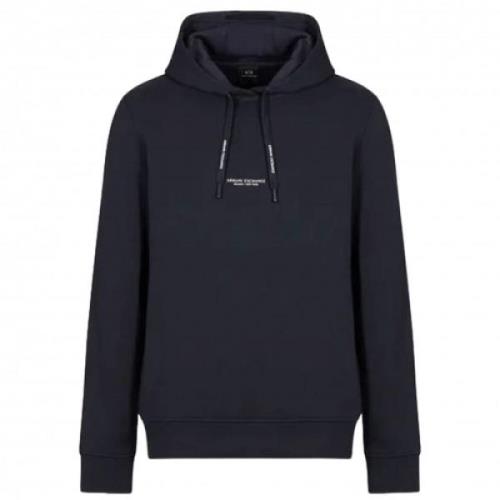 Armani Exchange Blå Hoodie för Män och Kvinnor Blue, Herr