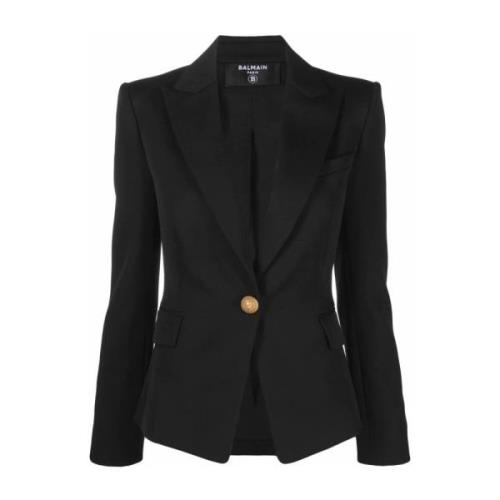 Balmain Klassisk Svart Ullblazer Black, Dam