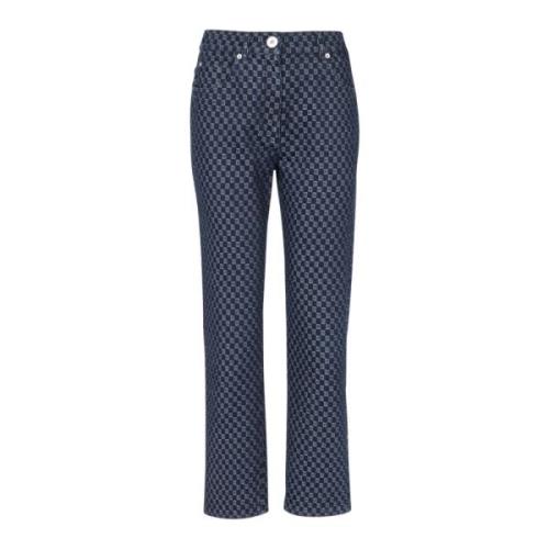 Balmain Mini monogram denim jeans Blue, Dam