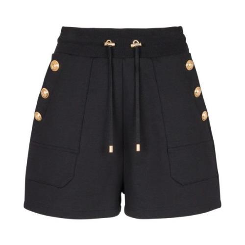 Balmain 6-knappstickade shorts Black, Dam