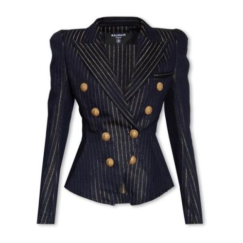 Balmain Dubbelknäppt blazer Blue, Dam