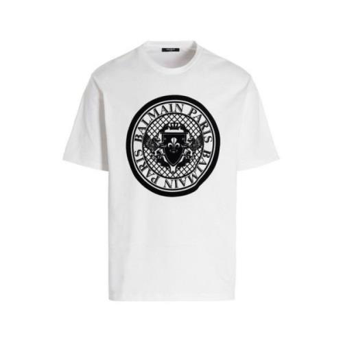 Balmain it T-shirt med logotyp White, Dam