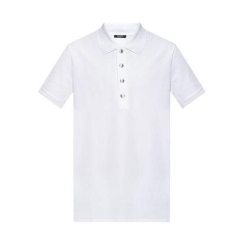 Balmain Bomullspolo White, Herr