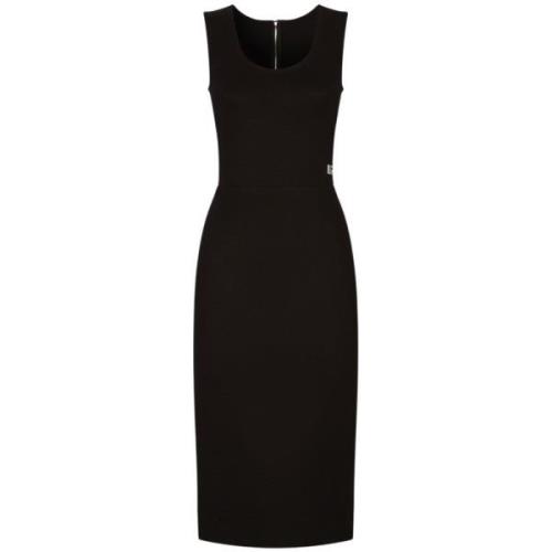 Dolce & Gabbana Stilfull Midi Dagsklänning Black, Dam