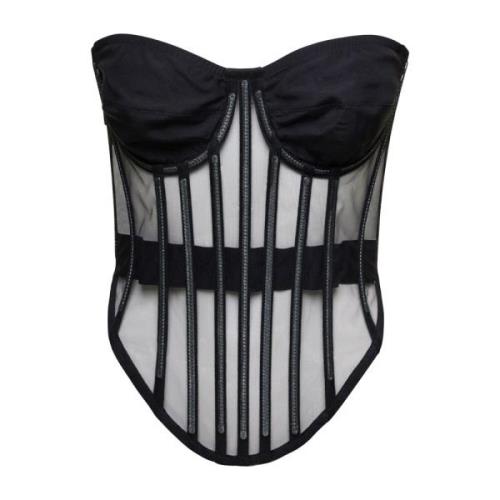 Dolce & Gabbana Snygg Ärmlös Bustier Topp Black, Dam