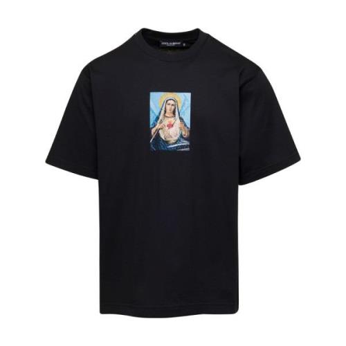 Dolce & Gabbana Svarta Madonna T-shirts och Polos Black, Herr
