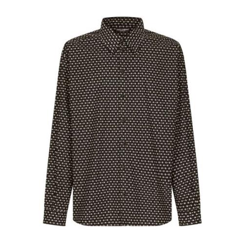 Dolce & Gabbana Geometriskt Tryck Skjortor Black, Herr