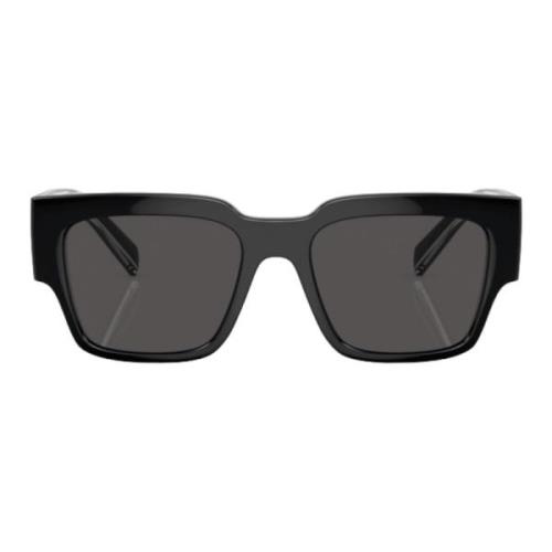 Dolce & Gabbana Mörkgrå fyrkantiga solglasögon för män Black, Herr