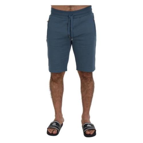 Dolce & Gabbana Blå Bomull Bermuda Casual Shorts Blue, Herr