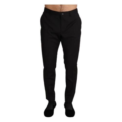 Dolce & Gabbana Svarta Skinny Trouser Staff Byxor Black, Herr