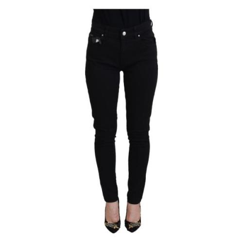 Dolce & Gabbana Svarta Skinny Mid Waist Denim Jeans Black, Dam