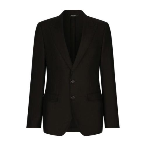 Dolce & Gabbana Lyxig Linne Herrblazer Black, Herr