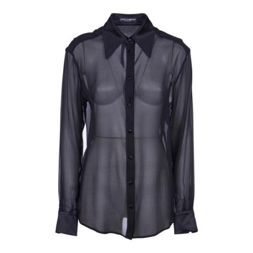 Dolce & Gabbana Svarta Skjortor - Pinaforemetal Bredd Black, Dam