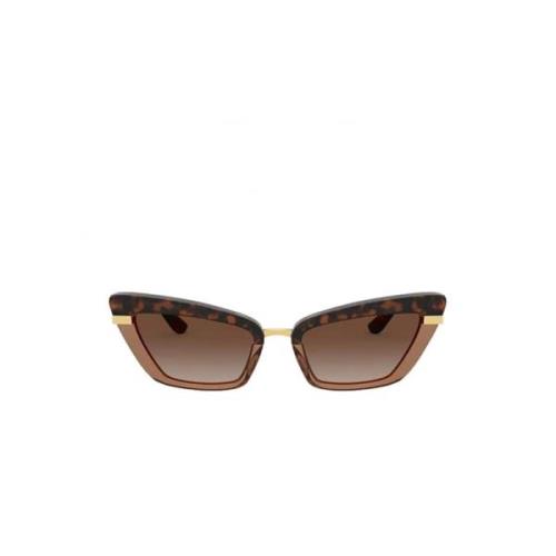 Dolce & Gabbana Cat-Eye Solglasögon med Degraded Linser Brown, Dam