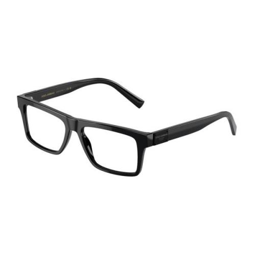 Dolce & Gabbana Klassiska svarta acetatglasögon Black, Herr