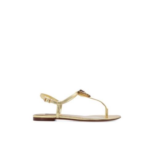 Dolce & Gabbana Platta Sandaler med Ankelrem Yellow, Dam