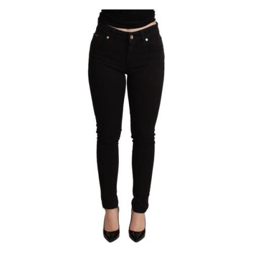 Dolce & Gabbana Svarta Skinny Denim Byxor i Bomull Stretch Jeans Black...