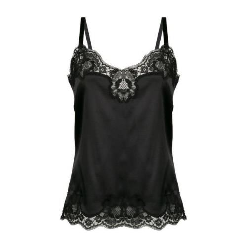 Dolce & Gabbana Exklusiv Spetsärmad Top Black, Dam