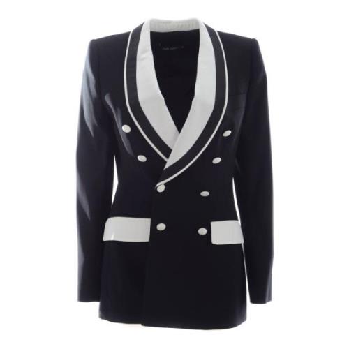 Dolce & Gabbana Dam Bicolor Knappar Blazer Black, Dam