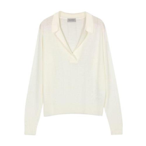 John Smedley Modernt Bas Crudo Jersey White, Dam