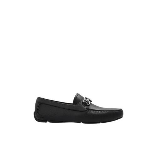 Salvatore Ferragamo Svarta Gancini Appliqué Moccasins Black, Herr