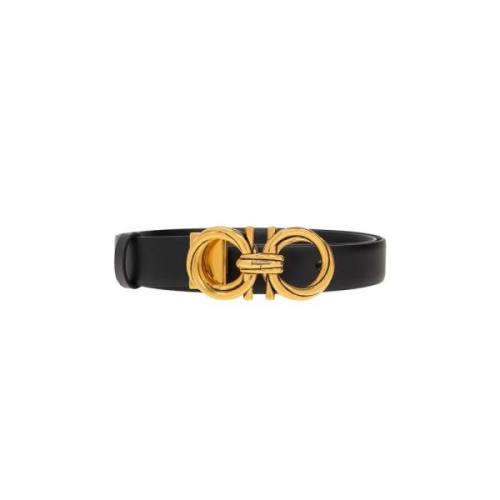 Salvatore Ferragamo Leather belt Black, Dam