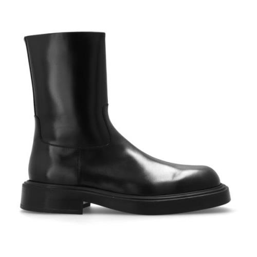 Salvatore Ferragamo Läder ankelboots Formia Black, Herr