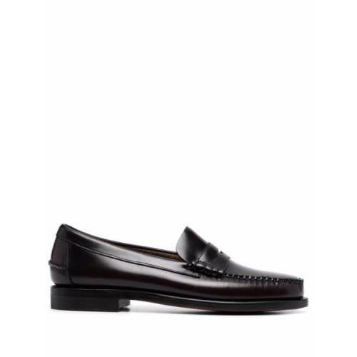 Sebago Burgundy Läder Slip-On Loafers Brown, Herr