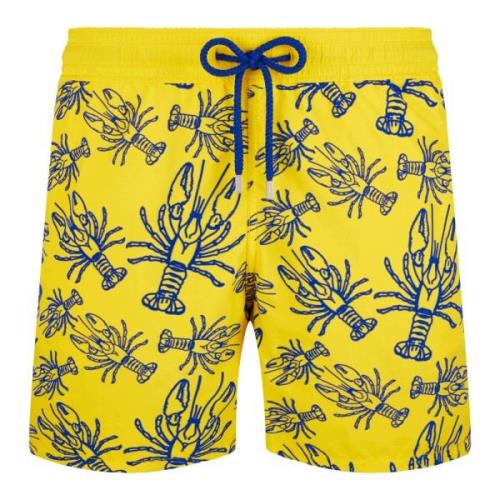 Vilebrequin Lobster Flocked Mimosa Badshorts Yellow, Herr