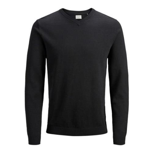 Jack & Jones Herr Svart V-Hals Stickat Black, Herr