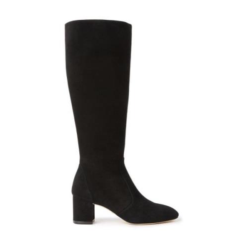 Stuart Weitzman Yuliana 60 Knähöga Dragkedjebottnar Black, Dam