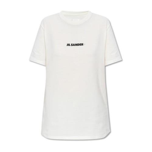 Jil Sander T-shirt med logotyp White, Dam