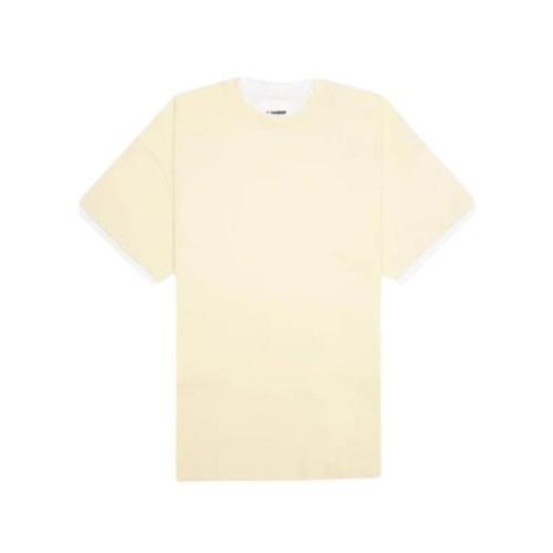 Jil Sander Kortärmad Rundhalsad Bomull T-Shirt Beige, Herr