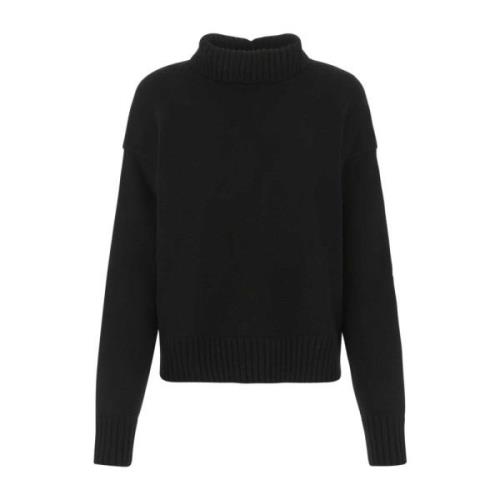 Jil Sander Lyxig Svart Cashmere Blandning Oversize Tröja Black, Dam