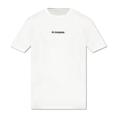 Jil Sander Bomullst-shirt med logotyp Beige, Herr