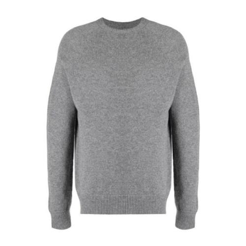 Jil Sander Sömlös Rund Hals Pullover Gray, Herr