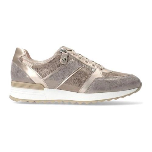 Mephisto Dam Mörk Taupe Lädersneaker Beige, Dam